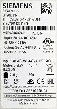 6SL3210-1KE21-7UF1 | Siemens AC Drives